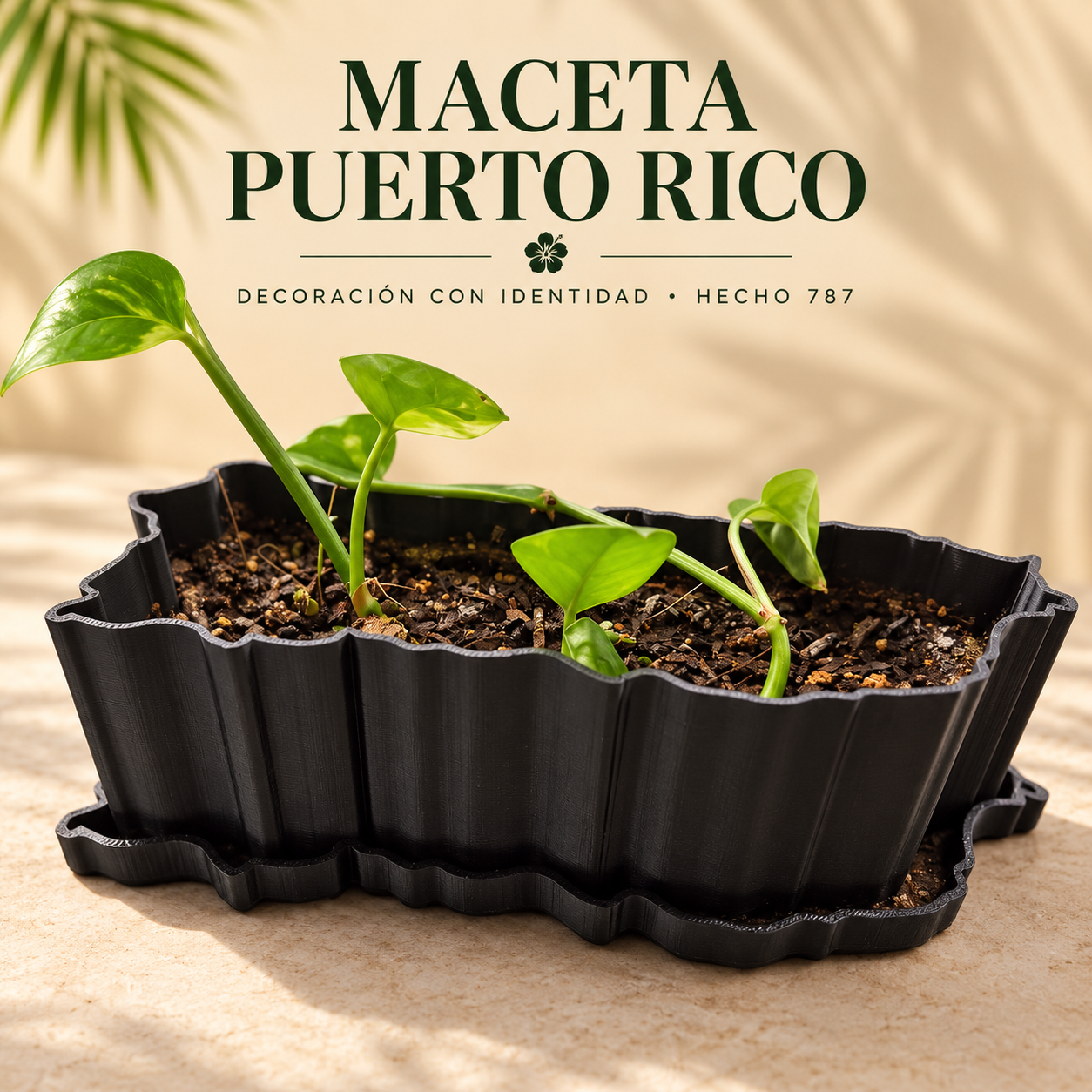 Maceta con Forma de Puerto Rico
